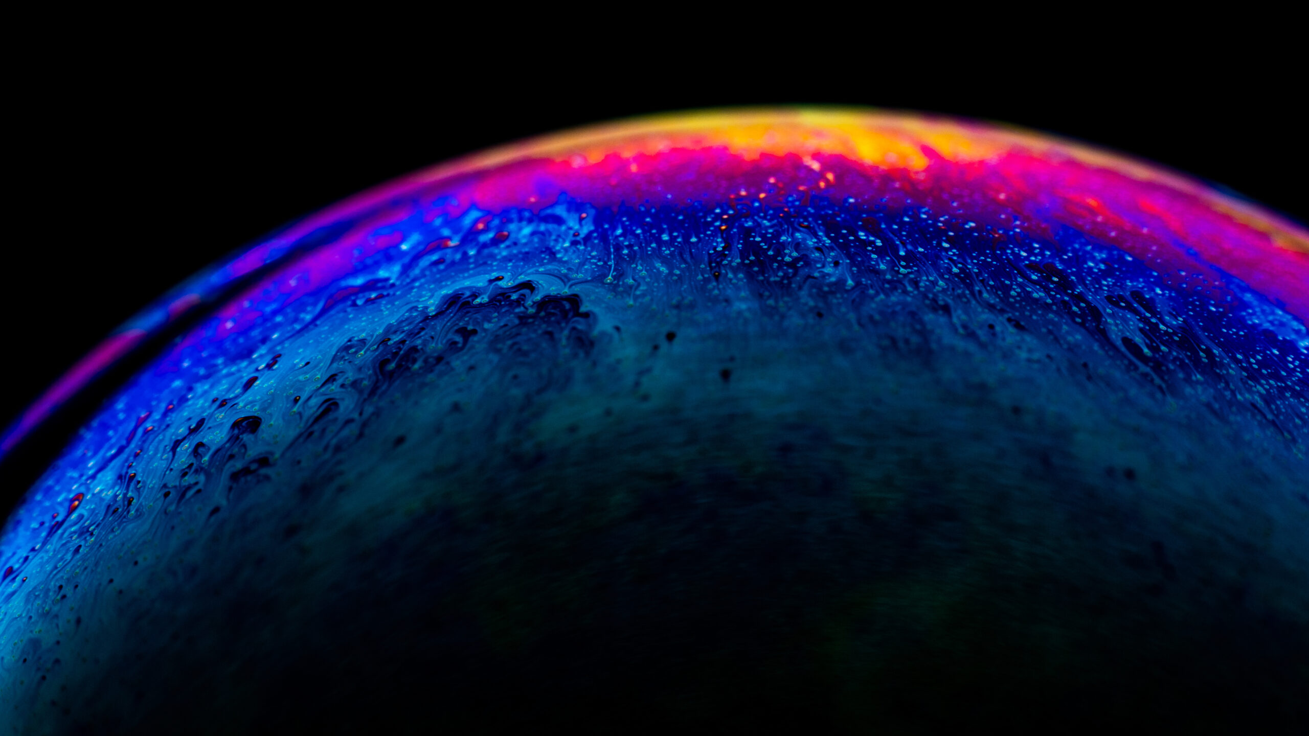 Macro shot of colorful soap bubble details – perfect for background or wallpaper