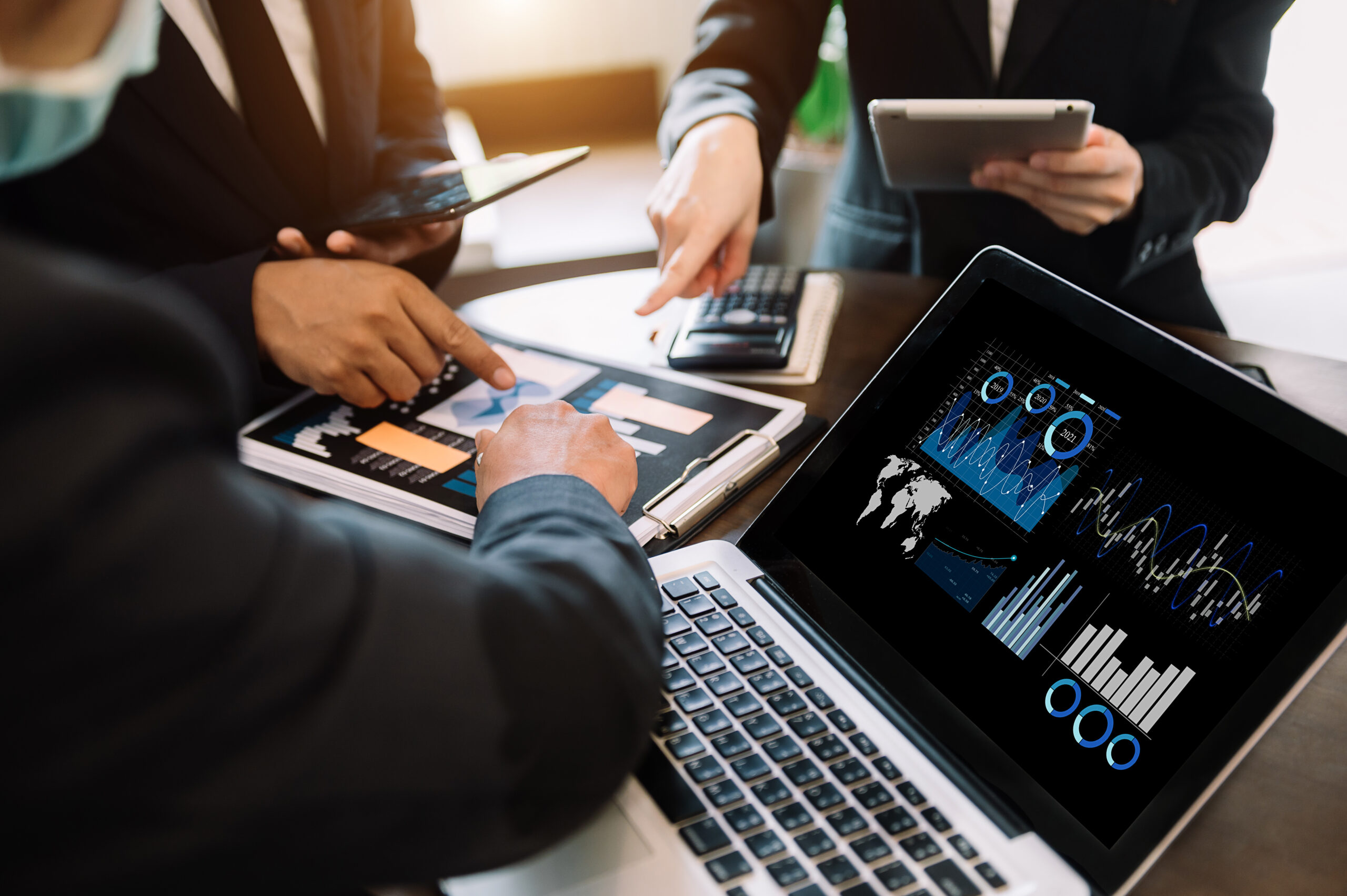 New startup project. Business team meeting present.professional